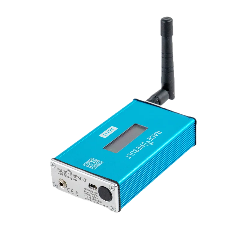 A RACE RESULT USB Timing Box with its antenna fitted